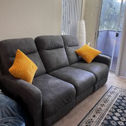 Comfortable 3-Seat manual reclining sofa - Gray