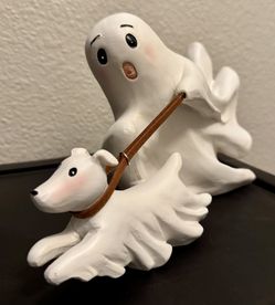 Ghost with Running Dog Figurine