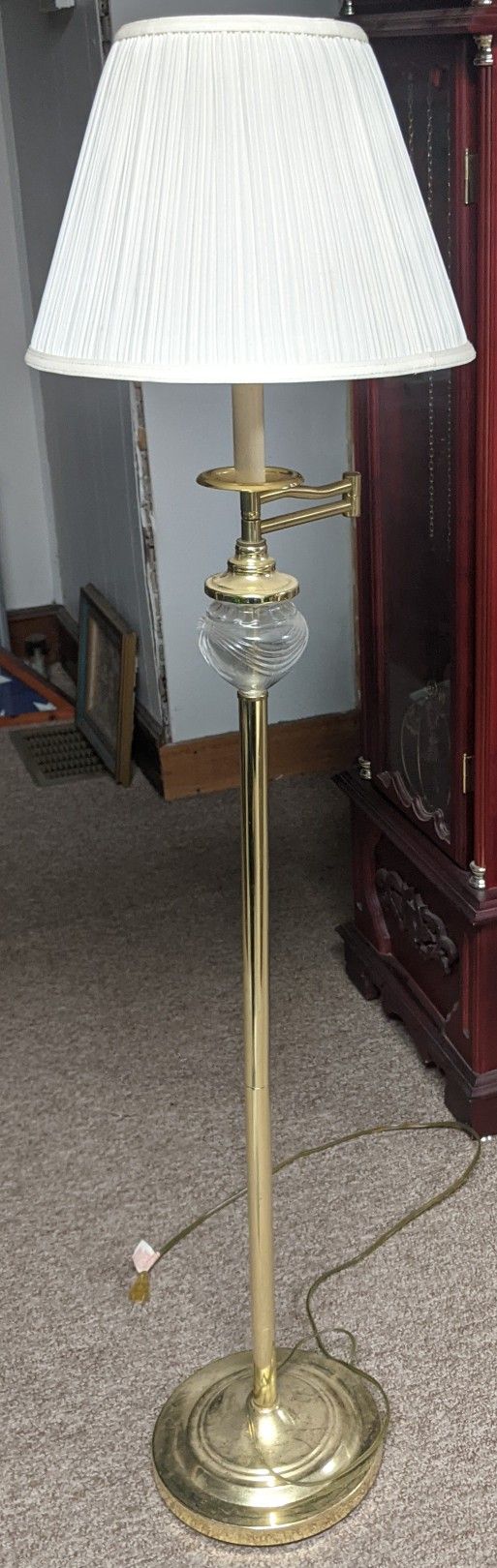 Antique Vintage Gold Brass Floor Lamp 