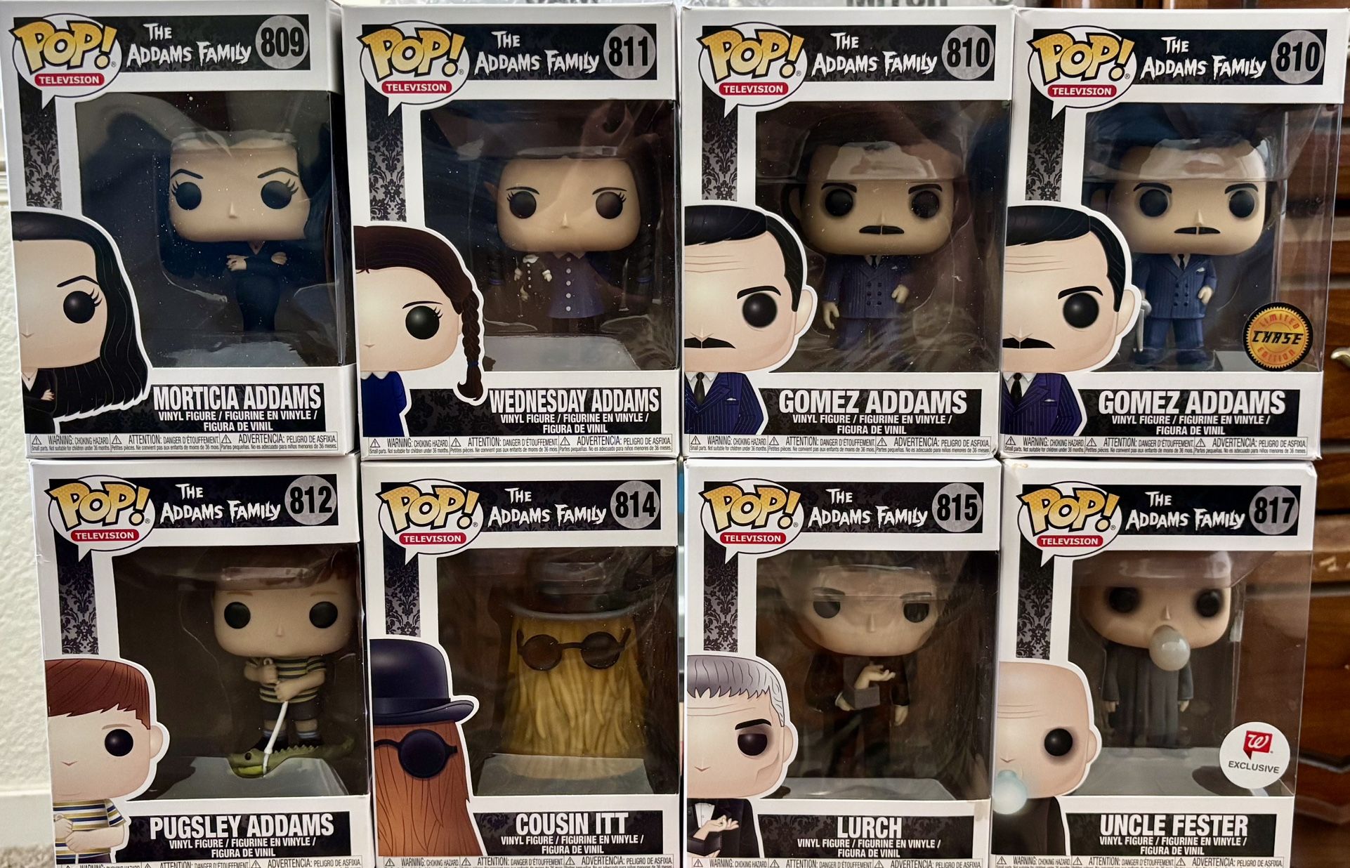 Funko Pop! Vinyl: The Addams Family Lot Collection of 8 Figures with a Chase