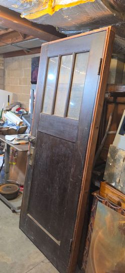 Vintage wood door w glass