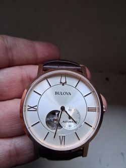 Bulova Authentic Automatic Gold Leather Watch