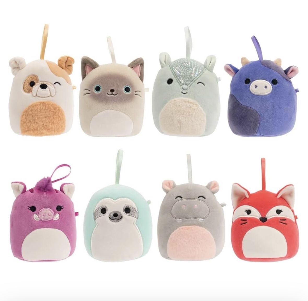 Squishmallows 4-inch Ornament Plush 8-Pack Assorted (Winter) Christmas