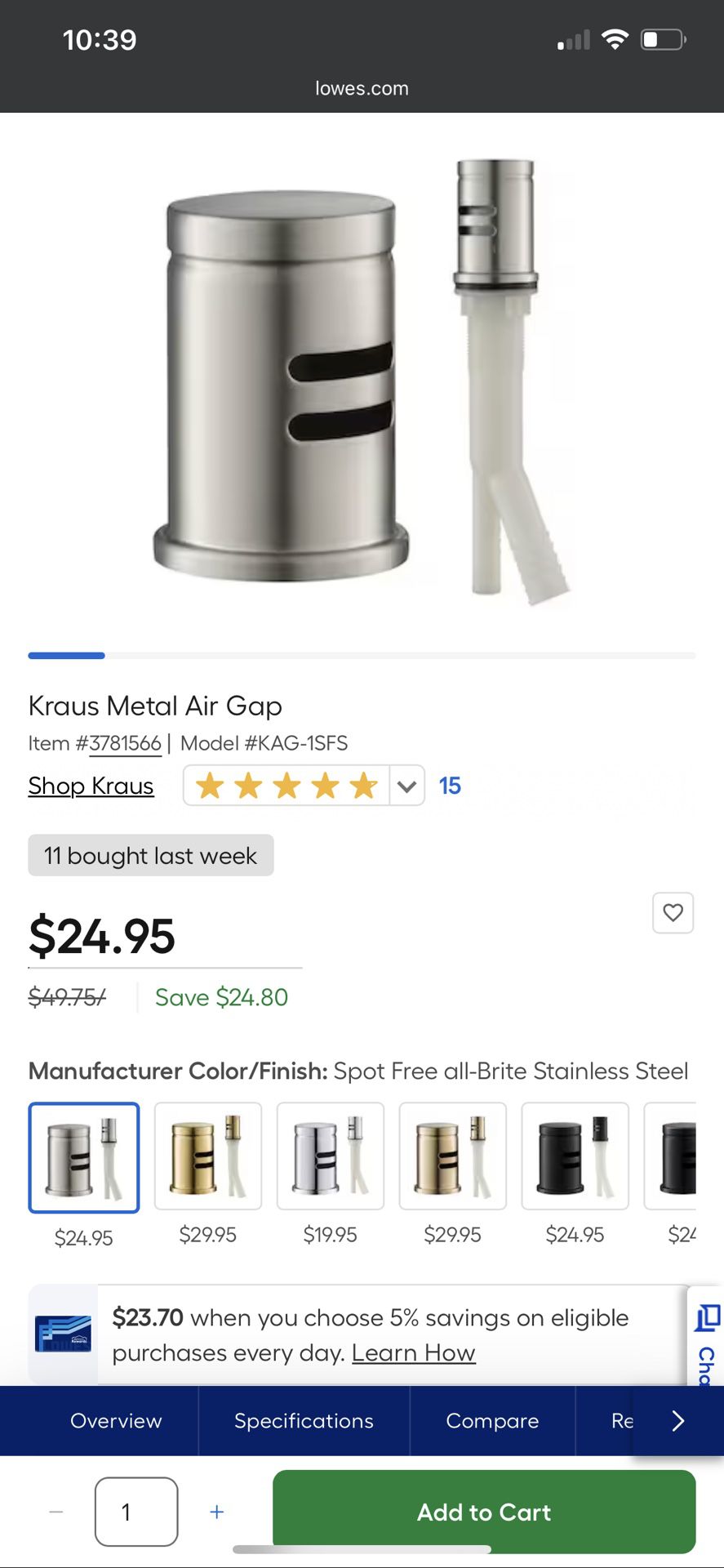 Dishwasher air gap kit