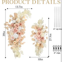 New Ting's time Wedding Arch Flowers Artificial Silk Large Flower Swag Boho Styles Reception Backdrop Floral Decor for Wedding Party Ceremony, Pack of