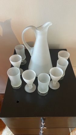 Frosted Glass Pitcher and Glass Set