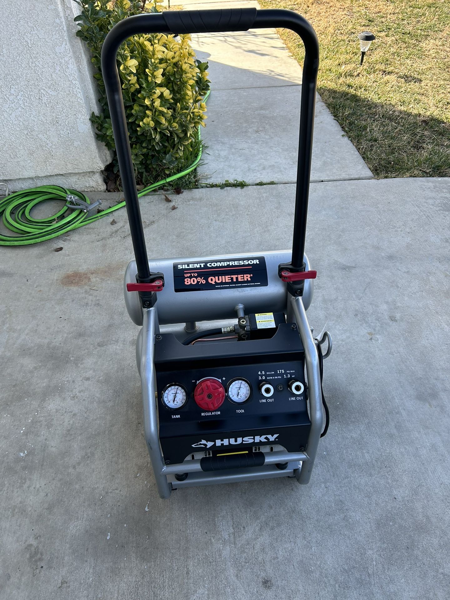 Silent Husky Air Compressor. 4.5 Gallon