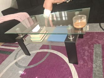 Chrome/black/glass coffee table