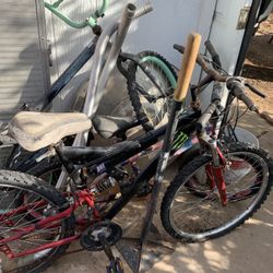 Available Four Different Mountain Bikes And Children’s Bicycles