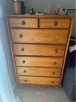 Solid wood tall boy in fair condition