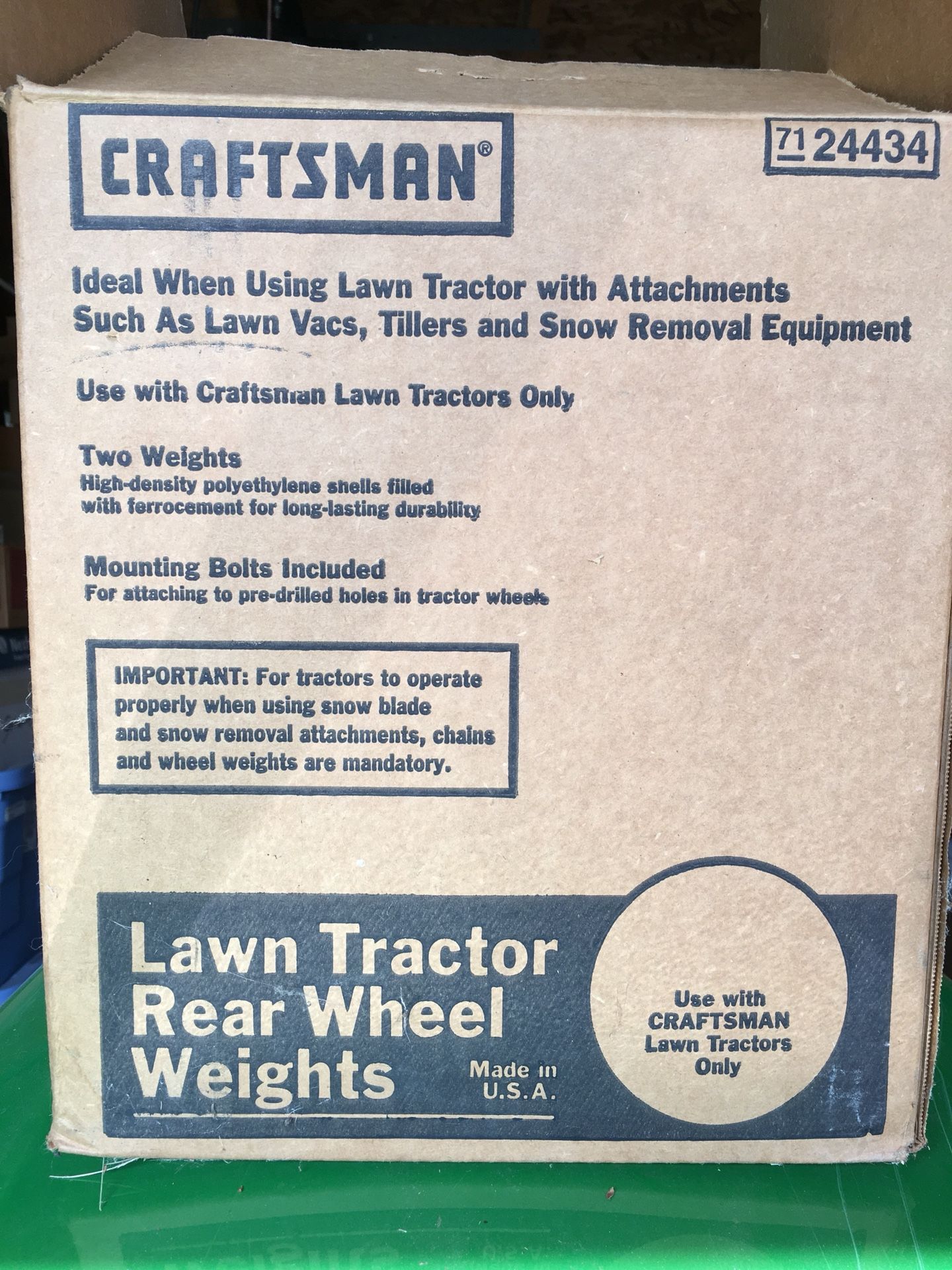 Craftsman Lawn Tractor Rear Wheel Weights