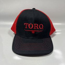Toro Hat Cap Red Black Mesh Back Embroidered Snapback