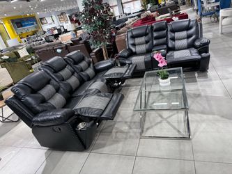 Manual recliner sofa set 🖤🩶