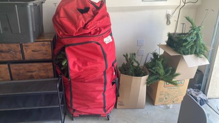 Large Red Christmas Tree Storage Bag on Wheels