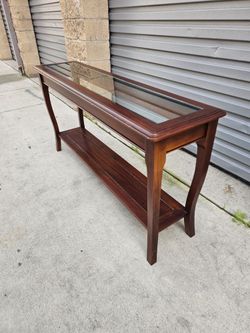 Vintage Console Table With Glass Top
