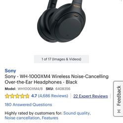 Sony WH-1000XM4 Wireless Noise-Cancelling headphones