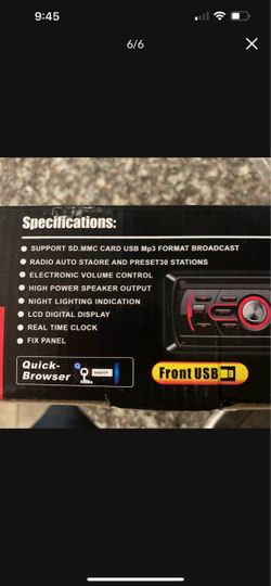 Car Stereo Single Din Head Unit