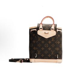 LOUIS VUITTON Montsouris Letter Logo Drawstring Opening Monogram Coated Canvas Backpack Mini Women's Brown（s买家39）82