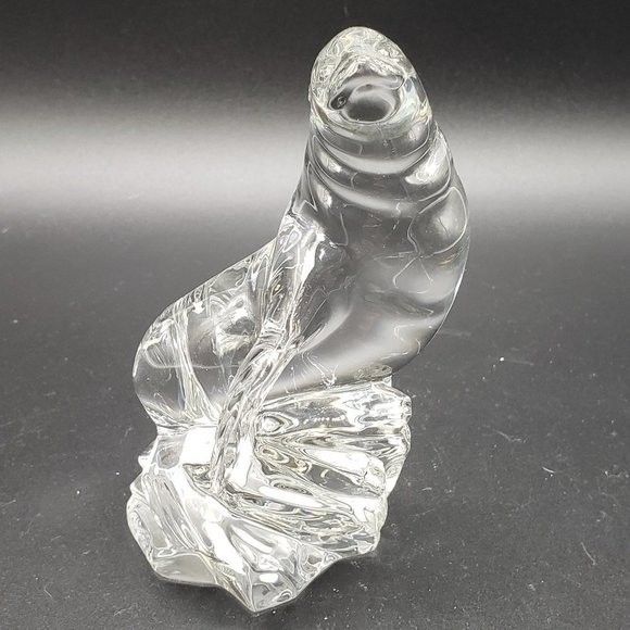 Princess House Wonders of the Wild Clear 24% Lead Crystal Seal Paperweight
