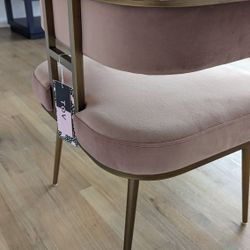 NEW Pink Velvet Chair