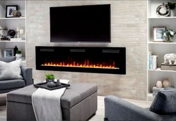 Dimplex Sierra 72 in. Wall/Built-in Linear Electric Fireplace in Black