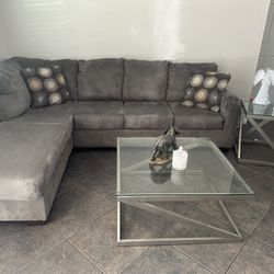 Sofa Completo Y 2 Mesas En Aluminio 