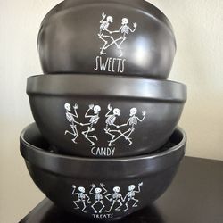 Rae Dunn Skeleton Halloween Bowls
