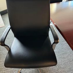 Coalesse Black Leather Conference Chairs