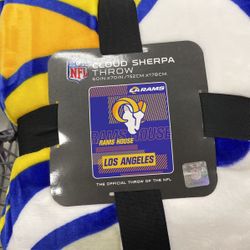 Rams Sherpa Throw Blanket