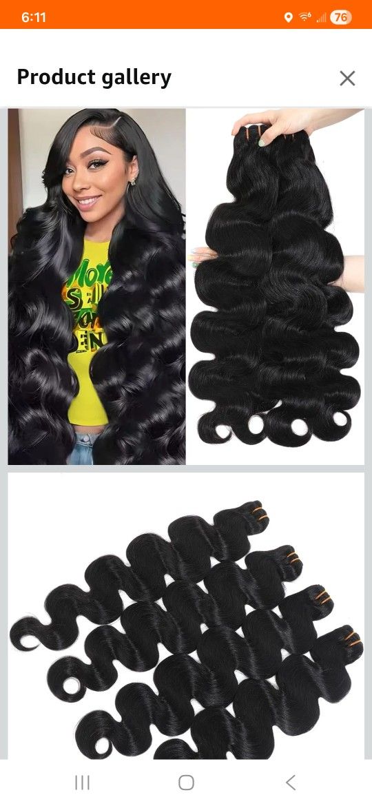 Body wave bundles human hair