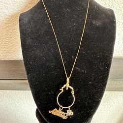14K 18 in Gold Chain & Charm. 