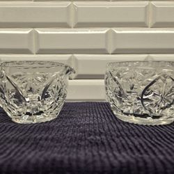 Vintage Pressed Glass Cream and Sugar Set