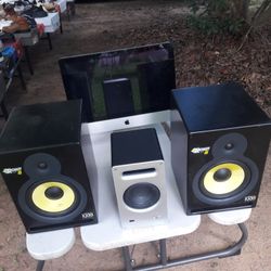 ** KRK SYSTEMS POWERED ROCKIT 8 MONITORS AND APPLE MONITOR $$450 OBO