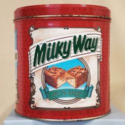 Vintage 1989 Milky Way Tin Can w/Lid