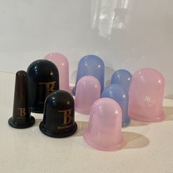 Silicone facial and body Massage Cups - black, Pink & Blue - various