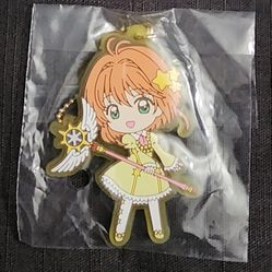 CardCaptor Sakura Kinomoto Yellow Star Dress & Wand Strap Keychain 