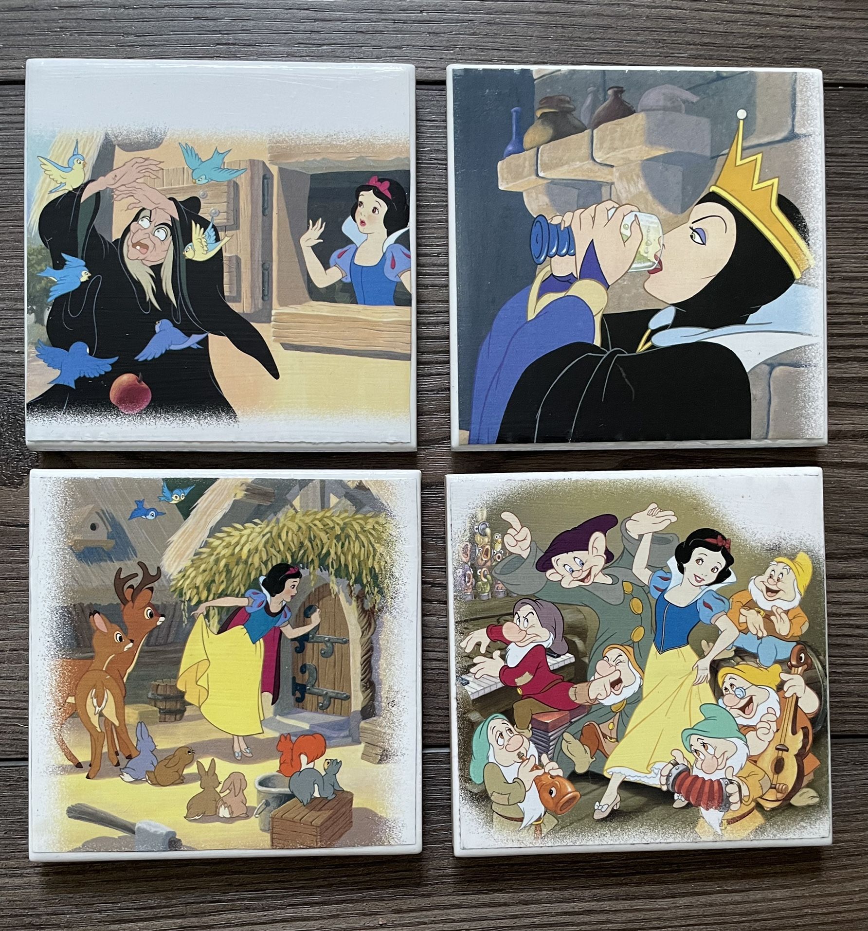 Handmade set Of 4 Disney Snow White and the seven dwarfs