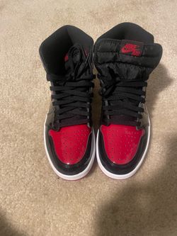 Air jordan 1 red and black shiny