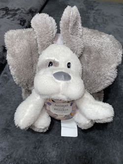 GREY BLANKET & TEDDY BEAR SET