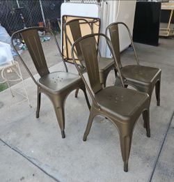 Set of 4 Metal Dining Chairs