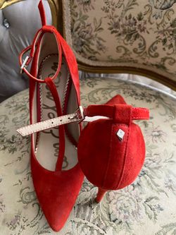 Size 6 Sam Edelman Deep Orange Suede High heel shoe