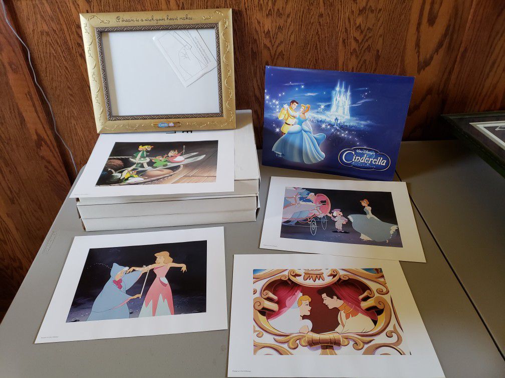 Cinderella Lithograph Prints - Disney Limited Edition with Special Frames