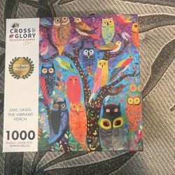 Owl Oasis: The Vibrant Perch - Premium 1000-Piece Jigsaw Puzzle 