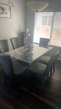 Glass dining table