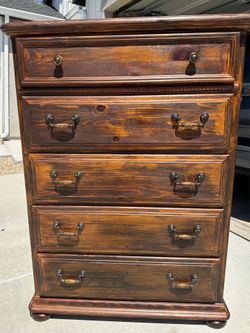 Solid Wood Dresser with 5 Drawers - Great Condition