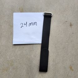 Barracuda Watch Strap Hook and Loop Closure Black 24mm