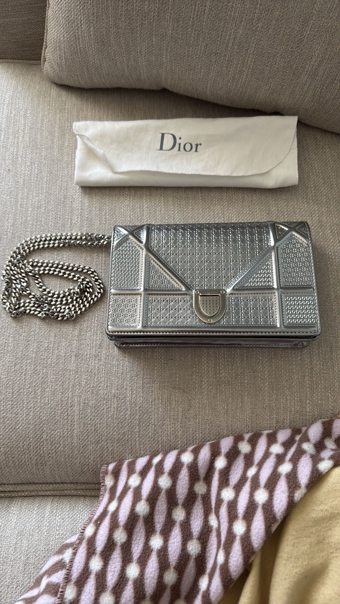 Dior Metallic Cannage Clutch 