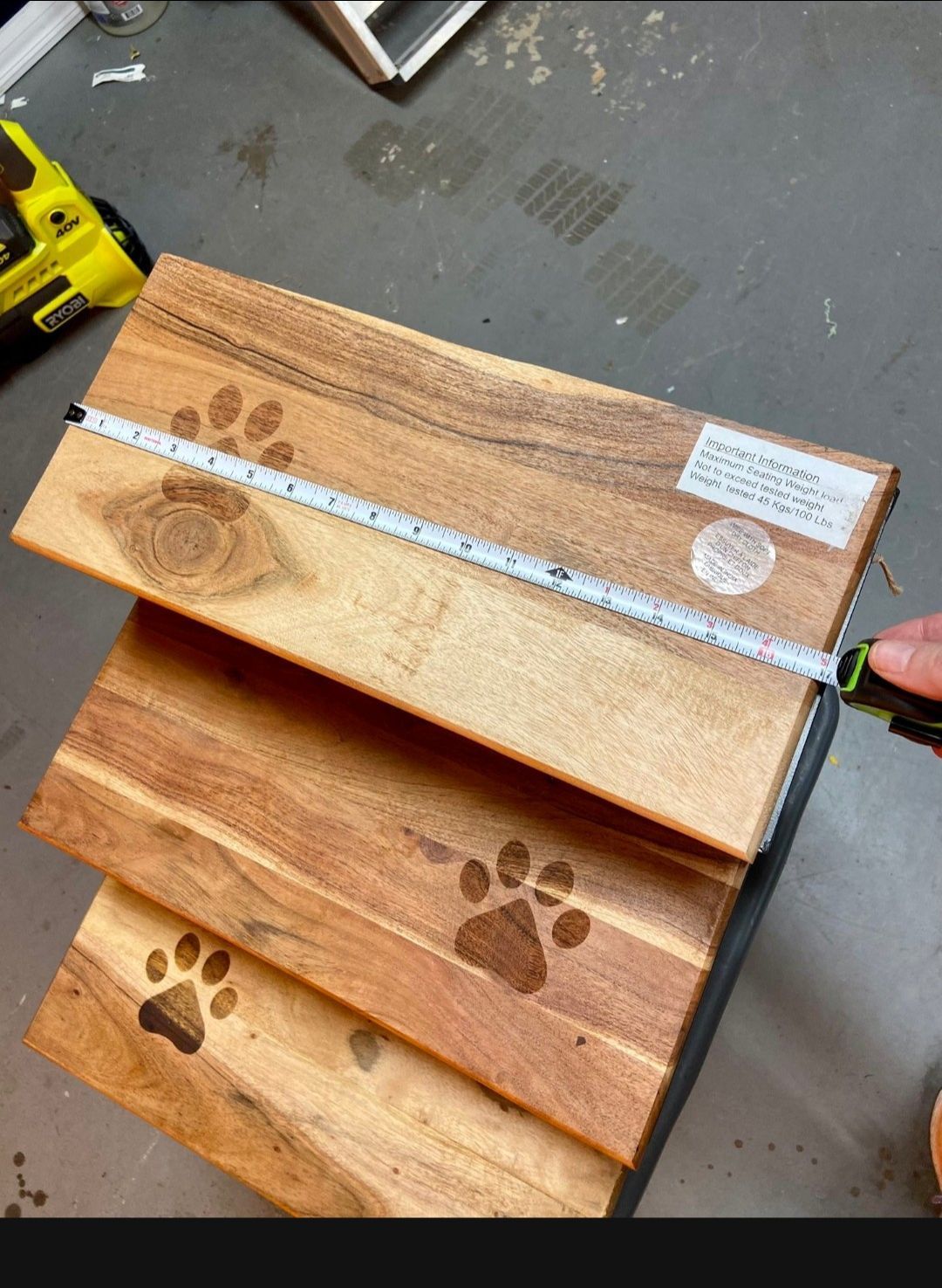 Wood and metal dog stairs