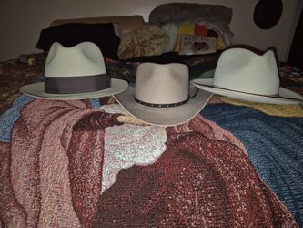 Lot of 3 Felt Western and Fedora Hats