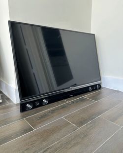 Smart TV, Soundbar, Subwoofer And Full Motion Mount